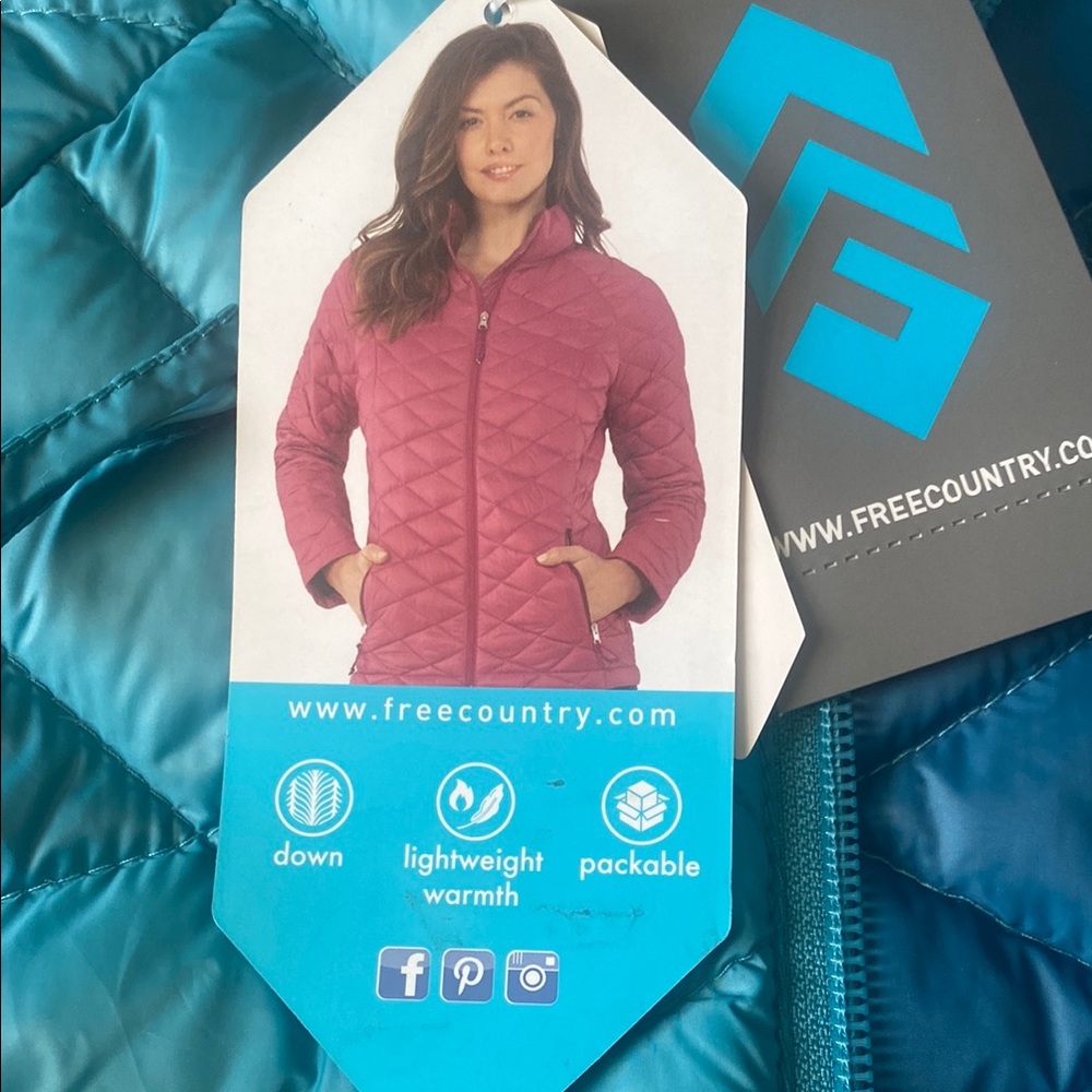 Free Country Blue/ green Quilted Jacket Lightweight, color jade mist - Picture 2 of 12